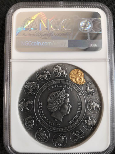 【随心拍&Getcoins】钱币拍卖第七十一期 纽埃2019大力神海格力斯智斗海德拉九头蛇高浮雕仿古银币