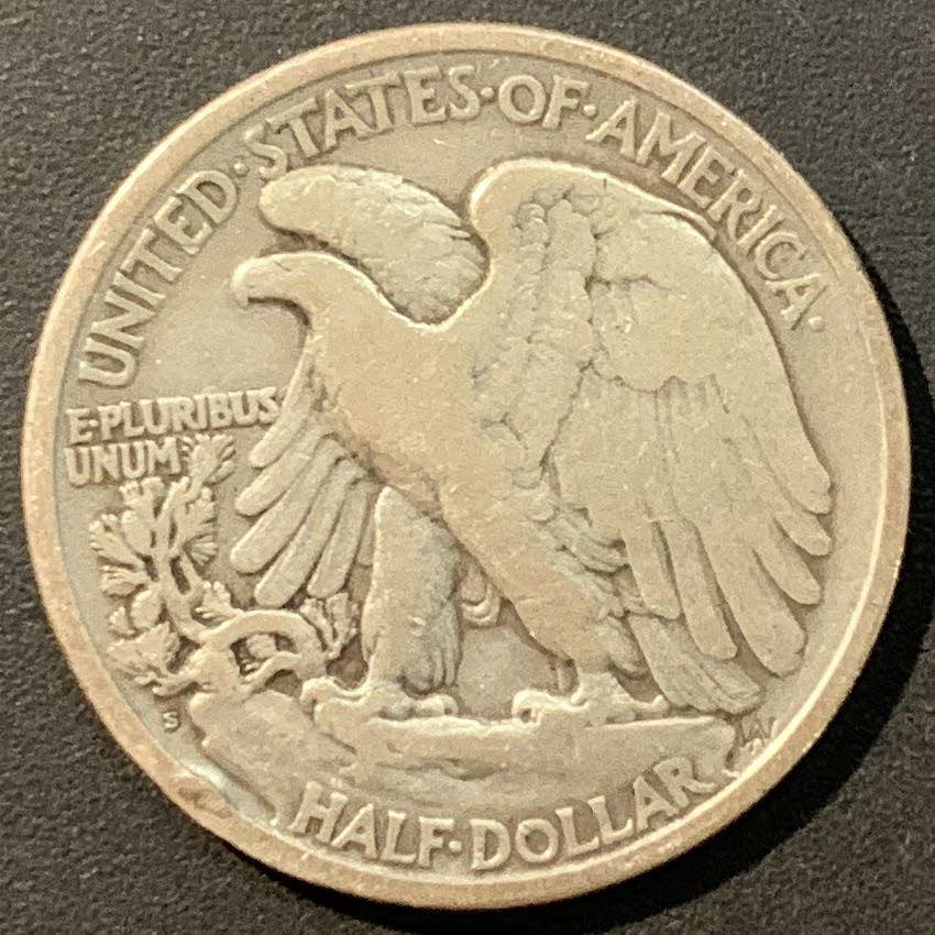 紫瑗钱币——微拍第113期 美国 1917年 行走女神 50美分 半美元 12.5克 0.9银 早期年份