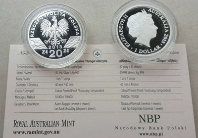 【随心拍&Getcoins】钱币拍卖第七十一期 澳洲波兰2013年袋鼠彩色银币两枚