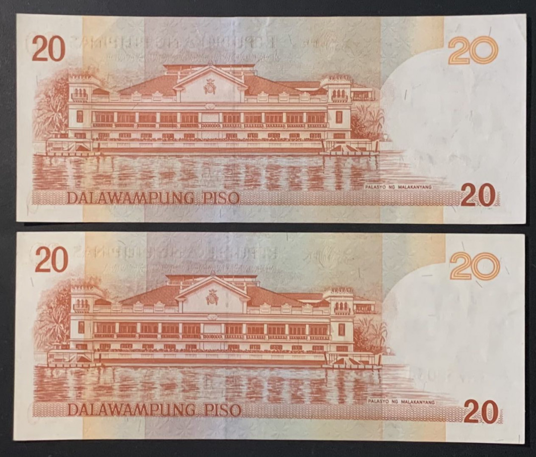 紫瑗钱币——微拍第114期—纸币场 菲律宾 2008年 20比索 2枚一组 UNC