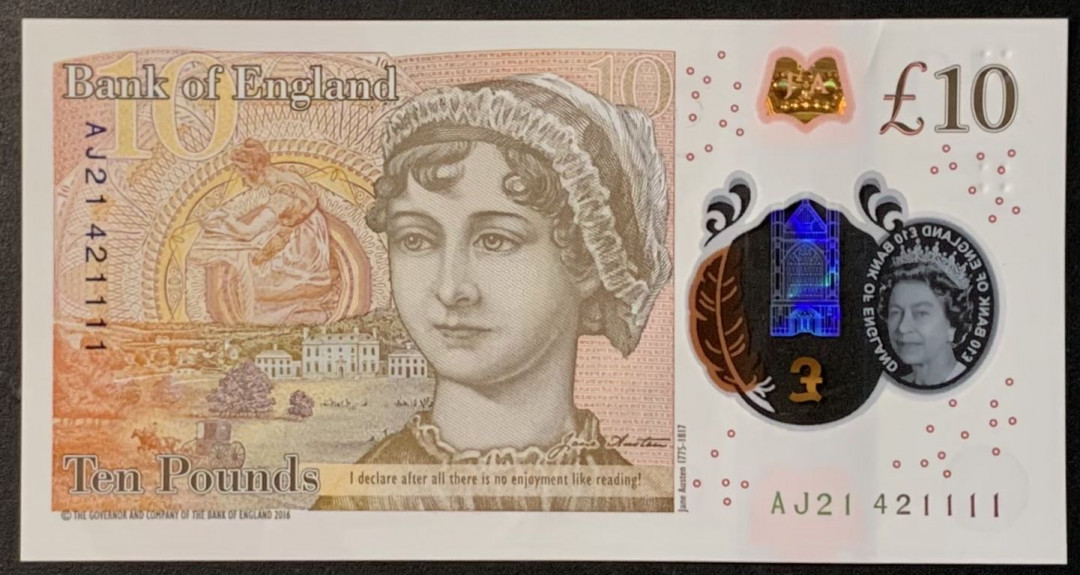 紫瑗钱币——微拍第114期—纸币场 英国 2015年 南丁格尔 10英镑 狮子号1111 UNC 有一小折印