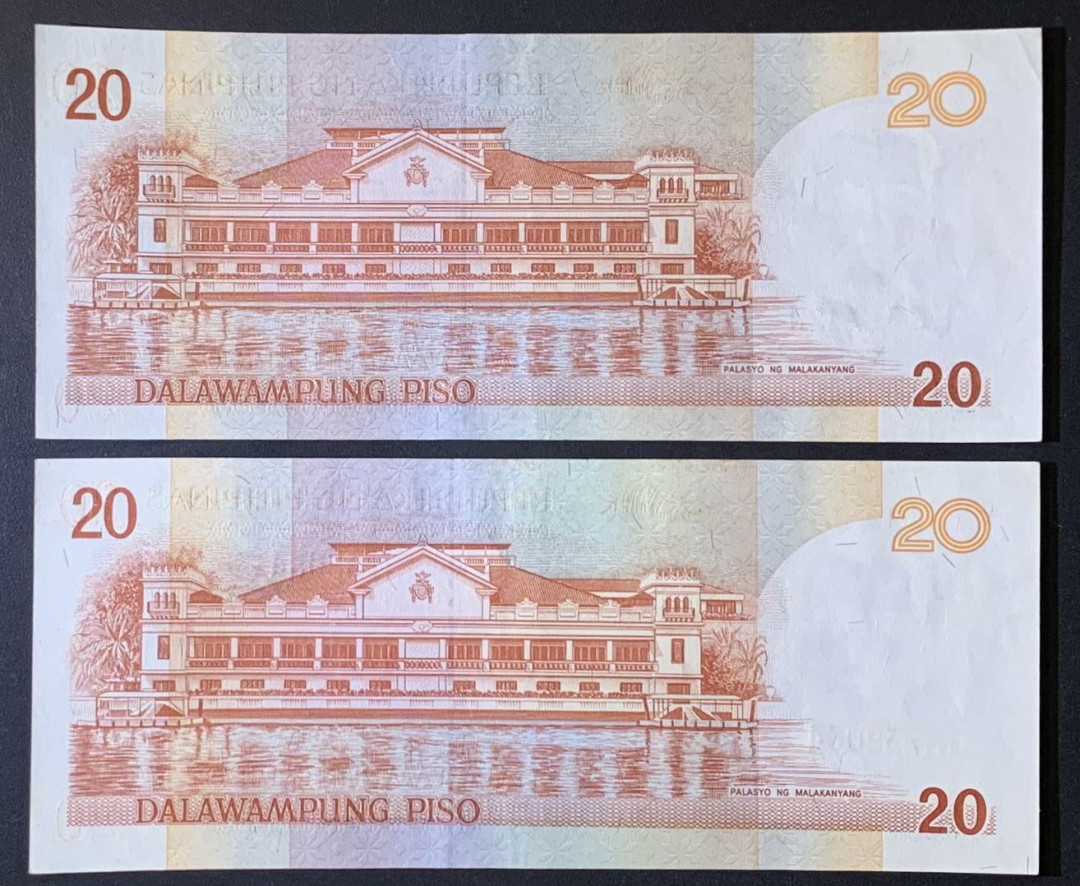 紫瑗钱币——微拍第114期—纸币场 菲律宾 2008年 20比索 2枚一组 UNC