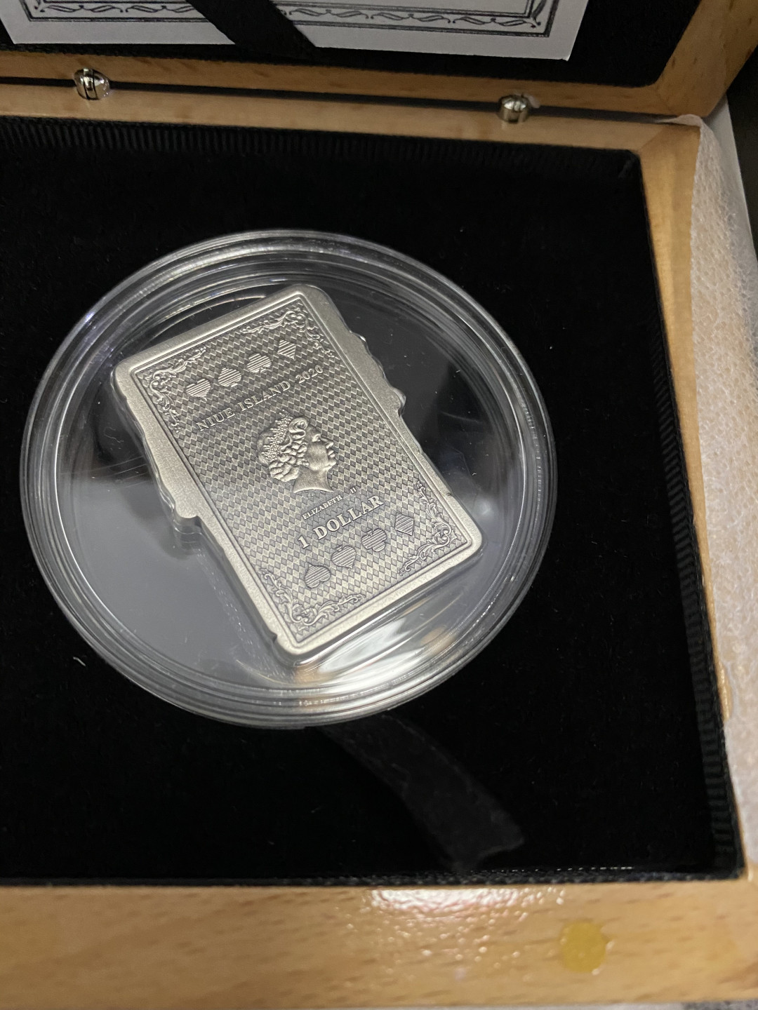 CSIS-GREAT评级精品钱币拍卖第六十期 纽埃2020年扑克牌小丑大小王仿古高浮雕异形长方形彩色纪念银币