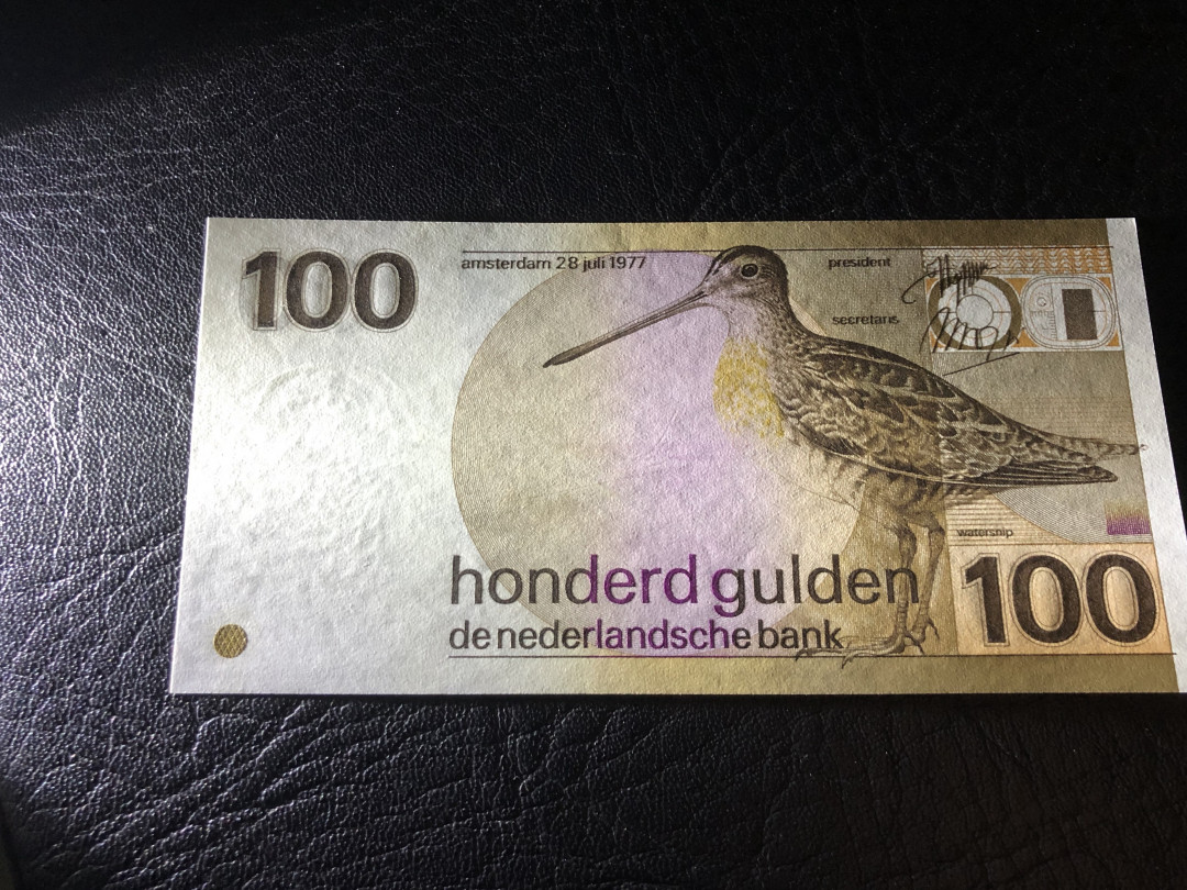 《外钞收藏家》第八十八期拍卖 荷兰 水鸟 100盾 全新绝品 