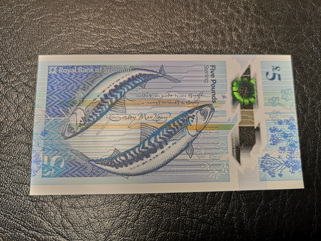 《外钞收藏家》第八十八期拍卖 苏格兰2016年塑料钞 5镑 AA冠 全新绝品