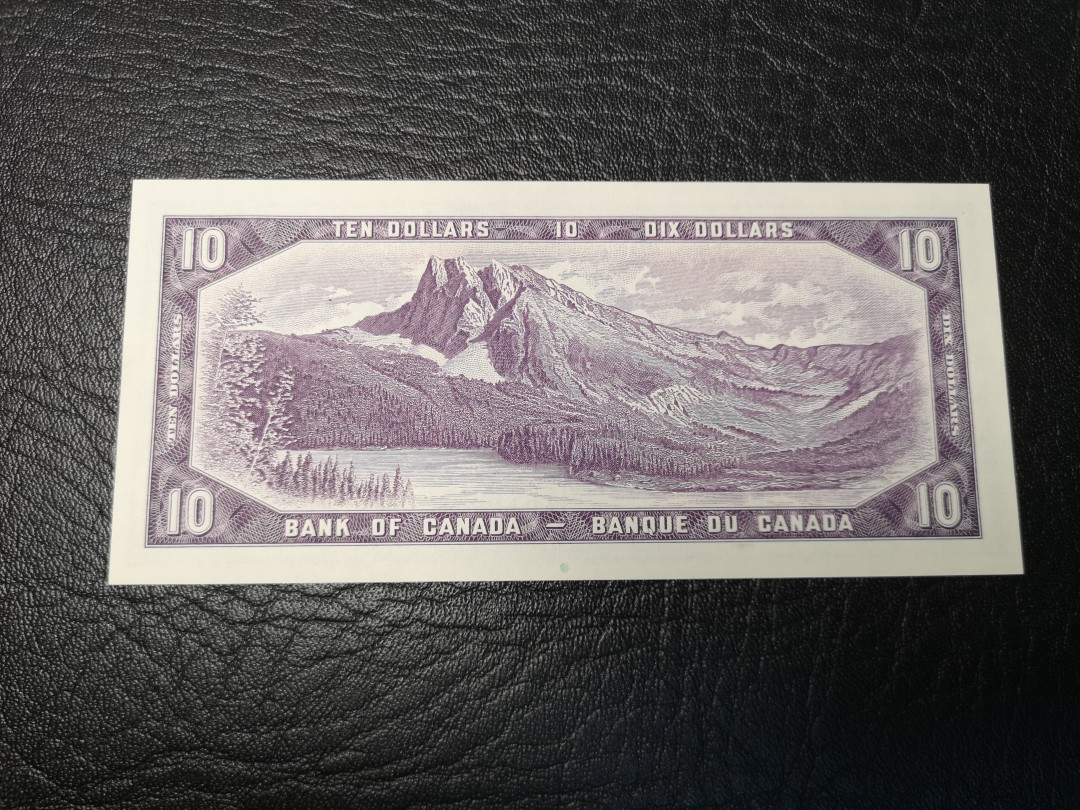 《外钞收藏家》第八十八期拍卖 1954年加拿大10加元 全新