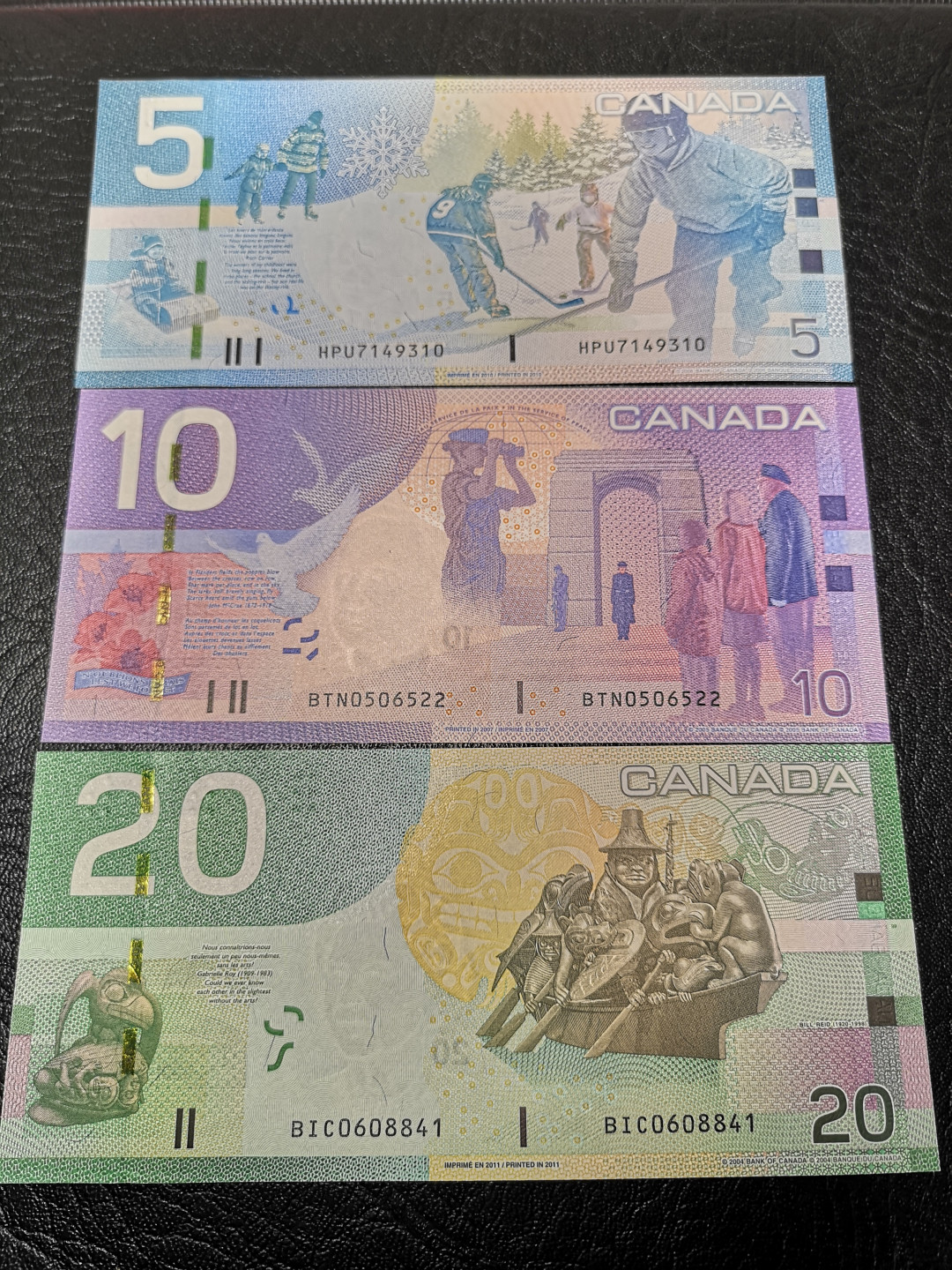 《外钞收藏家》第八十八期拍卖 加拿大旅版 20、10、5加元 全新绝品 