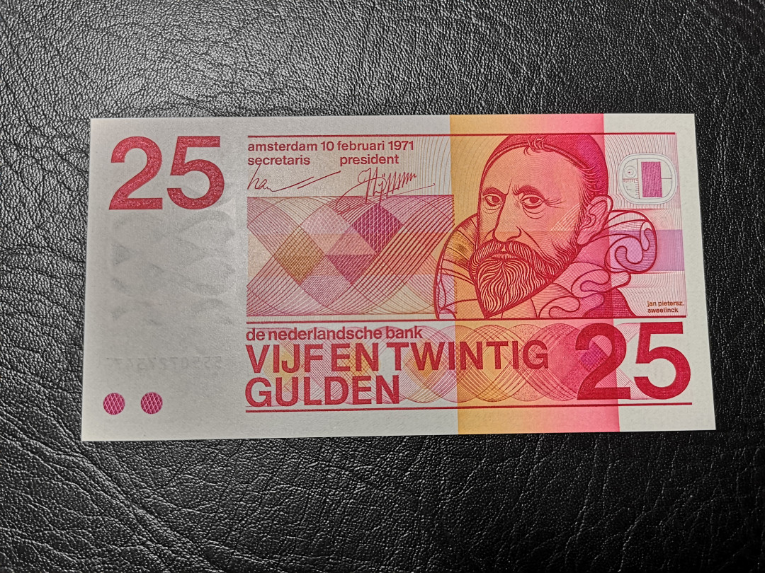 《外钞收藏家》第八十八期拍卖 荷兰 人像版 25盾 全新绝品 