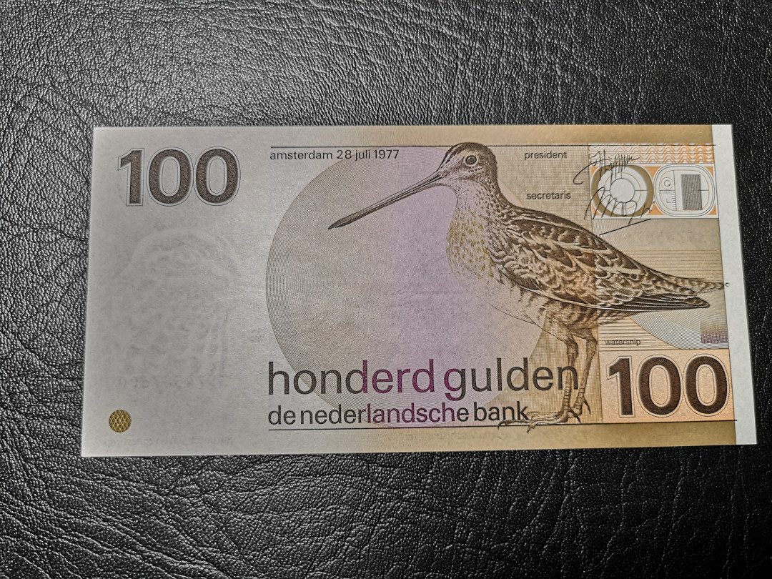《外钞收藏家》第八十八期拍卖 荷兰 水鸟 100盾 全新绝品 