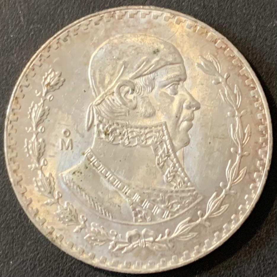 紫瑗钱币——微拍第115期 墨西哥 1967年 人物 1比索 16克 0.1银 曝光 BU