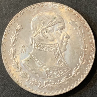 紫瑗钱币——微拍第115期 - 墨西哥 1967年 人物 1比索 16克 0.1银 曝光 BU