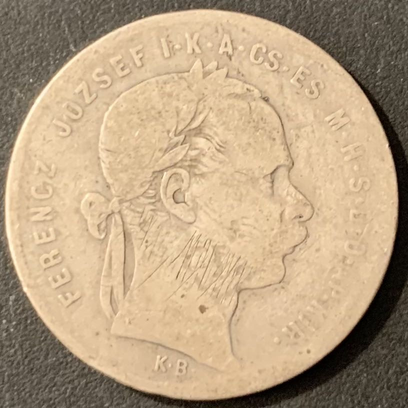 紫瑗钱币—微拍第119期  奥地利 1879年 约瑟夫一世 1福林 12.35克 0.9银