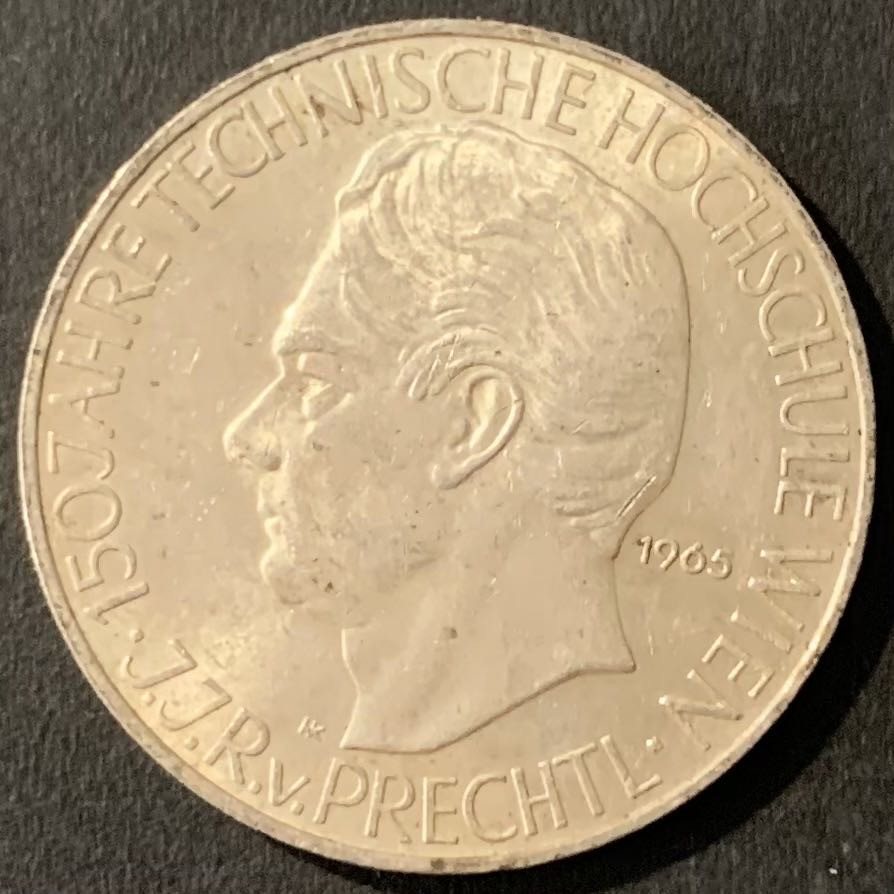 紫瑗钱币—微拍第129期  奥地利 1965年 维也纳技术大学150周年 25先令 13克 0.8银