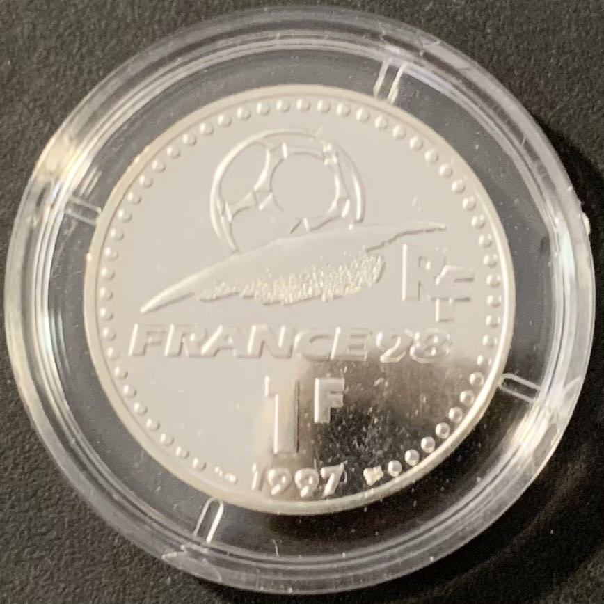 紫瑗钱币——微拍第115期 法国 1997年 98世界杯 1法郎 12克 0.9银 UNC 原盒