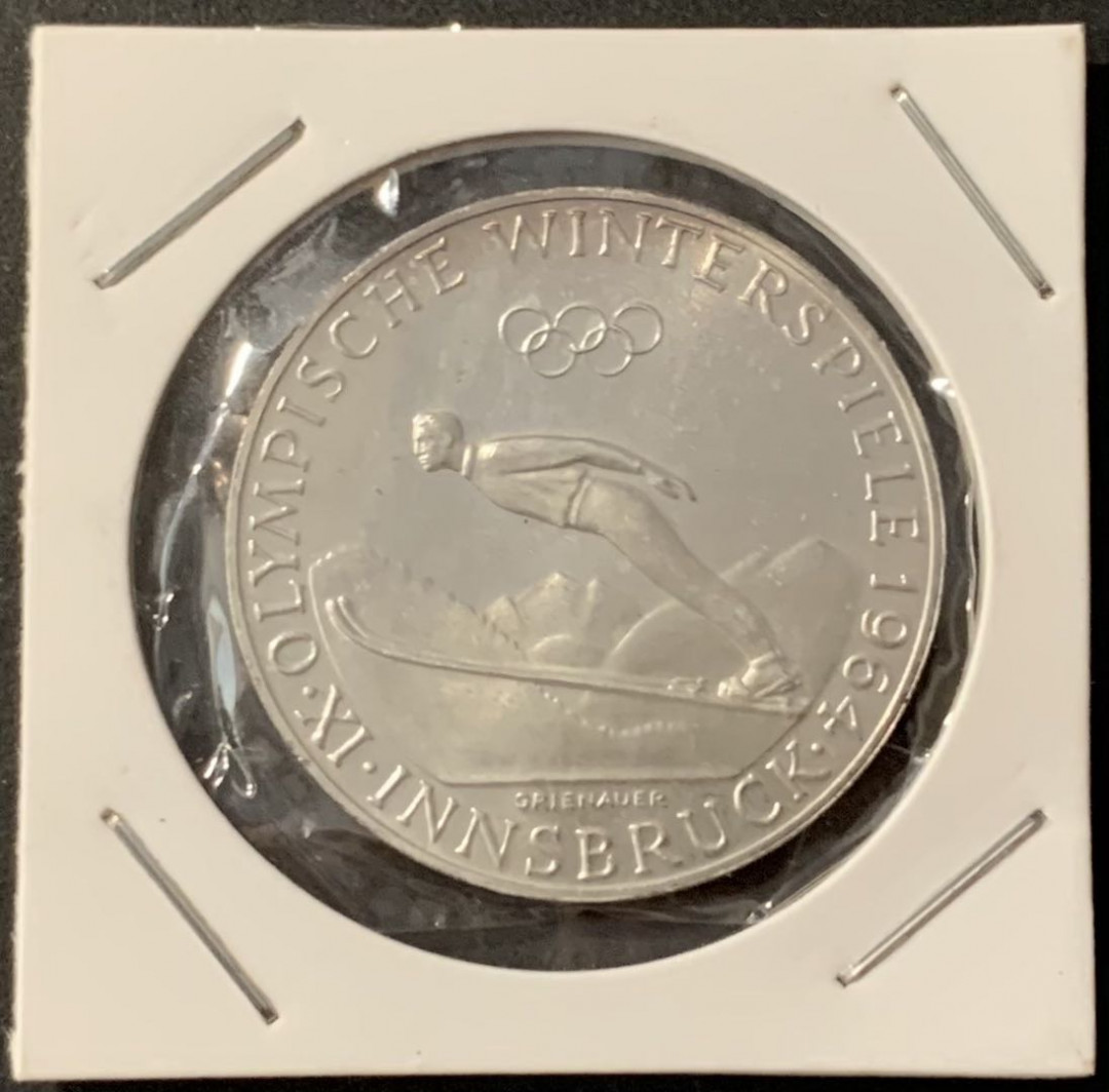 紫瑗钱币——微拍第115期 奥地利 1964年  因斯布鲁克冬奥会 50先令 20克 0.9银 UNC