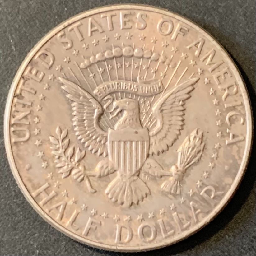 紫瑗钱币—微拍第119期  美国 1964年 肯尼迪 50分 半美元 12.5克 0.9银 彩虹包浆