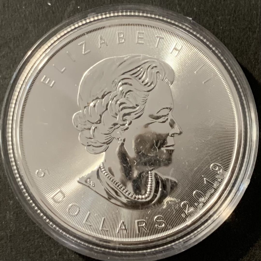 紫瑗钱币——微拍第115期 加拿大 2019年 伊丽莎白 枫叶投资银币 5元 1盎司 31.1克 0.9999银