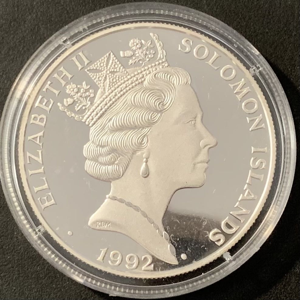 紫瑗钱币——微拍第115期 所罗门群岛 1992年 巴塞罗那奥运会 拳击 10元 31.47克 0.925银 精制