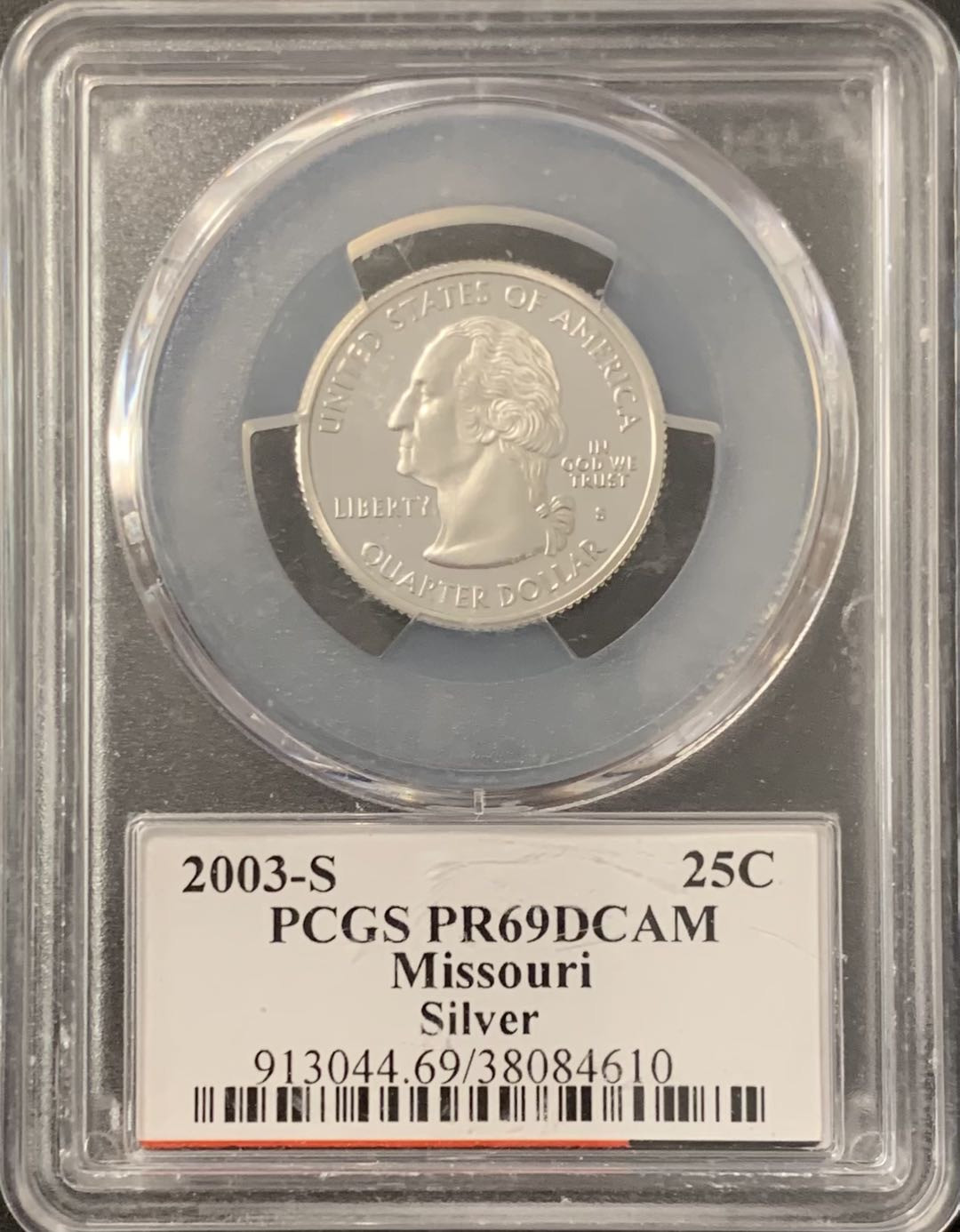 紫瑗钱币——微拍第115期 美国 2003年S版  州币系列 密苏里州 25美分 银 PCGS PR69 DCAM