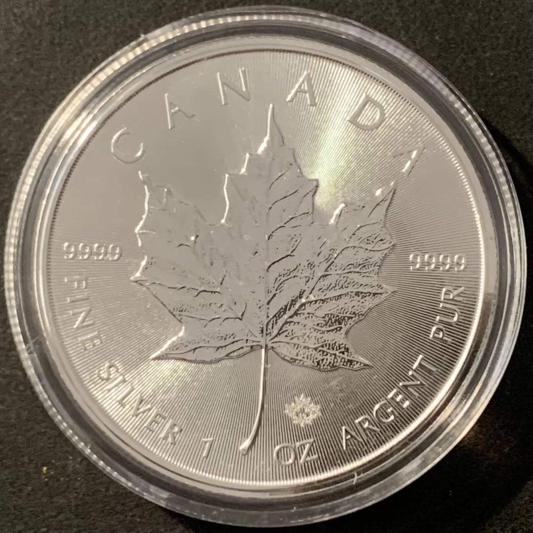 紫瑗钱币——微拍第115期 加拿大 2019年 伊丽莎白 枫叶投资银币 5元 1盎司 31.1克 0.9999银