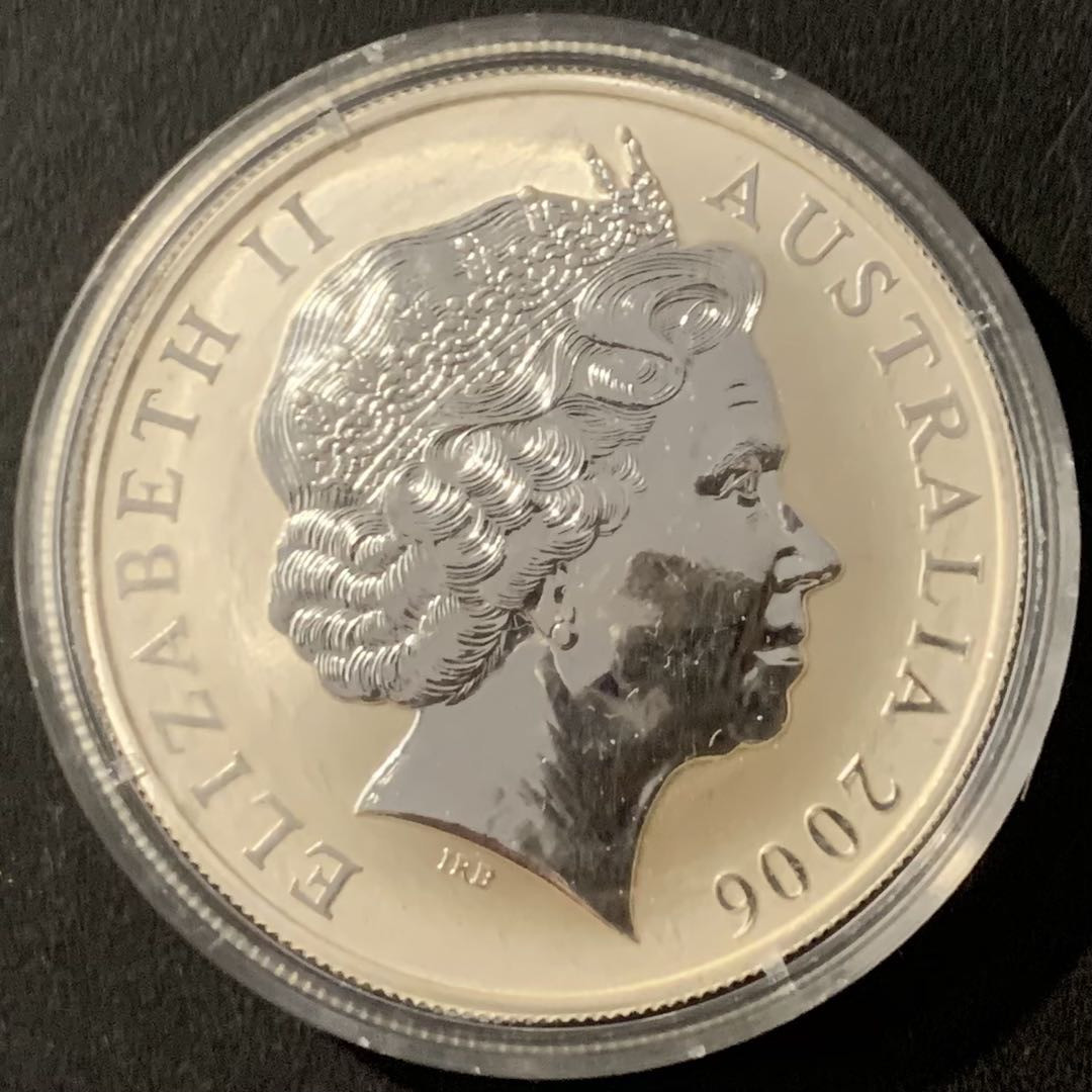紫瑗钱币——微拍第115期 澳大利亚 2006年 袋鼠 投资银币  1澳元 1盎司  3.11克 0.9999银 UNC