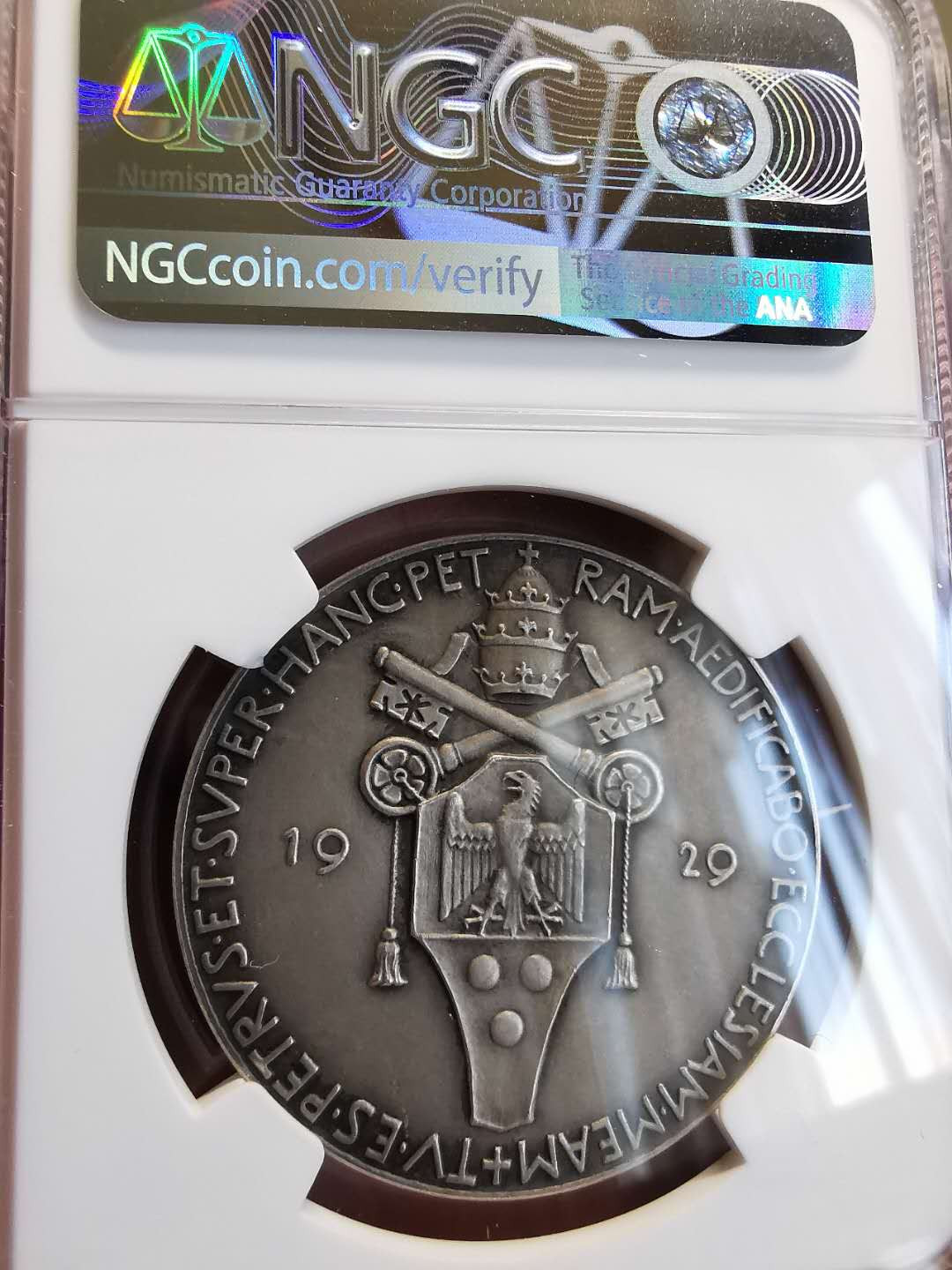 凡希社世界钱币微拍第一百三十六期 1929梵蒂冈教皇纪念银章NGC-MS64