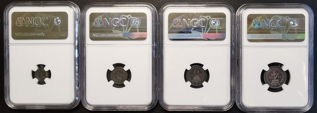 凡希社世界钱币微拍第一百三十六期 荐！1832英国威廉四世濯足币四枚套NGC少见品种！