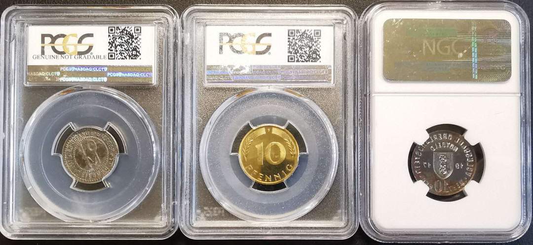 凡希社世界钱币微拍第一百三十六期 德国各时期辅币代用币三枚