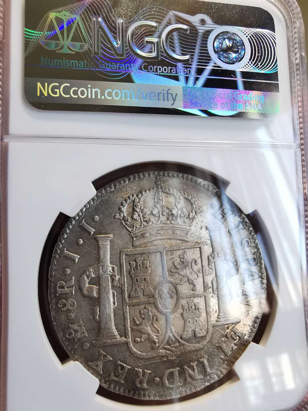 凡希社世界钱币微拍第一百三十六期 1819墨西哥费七双柱NGC-UNCD