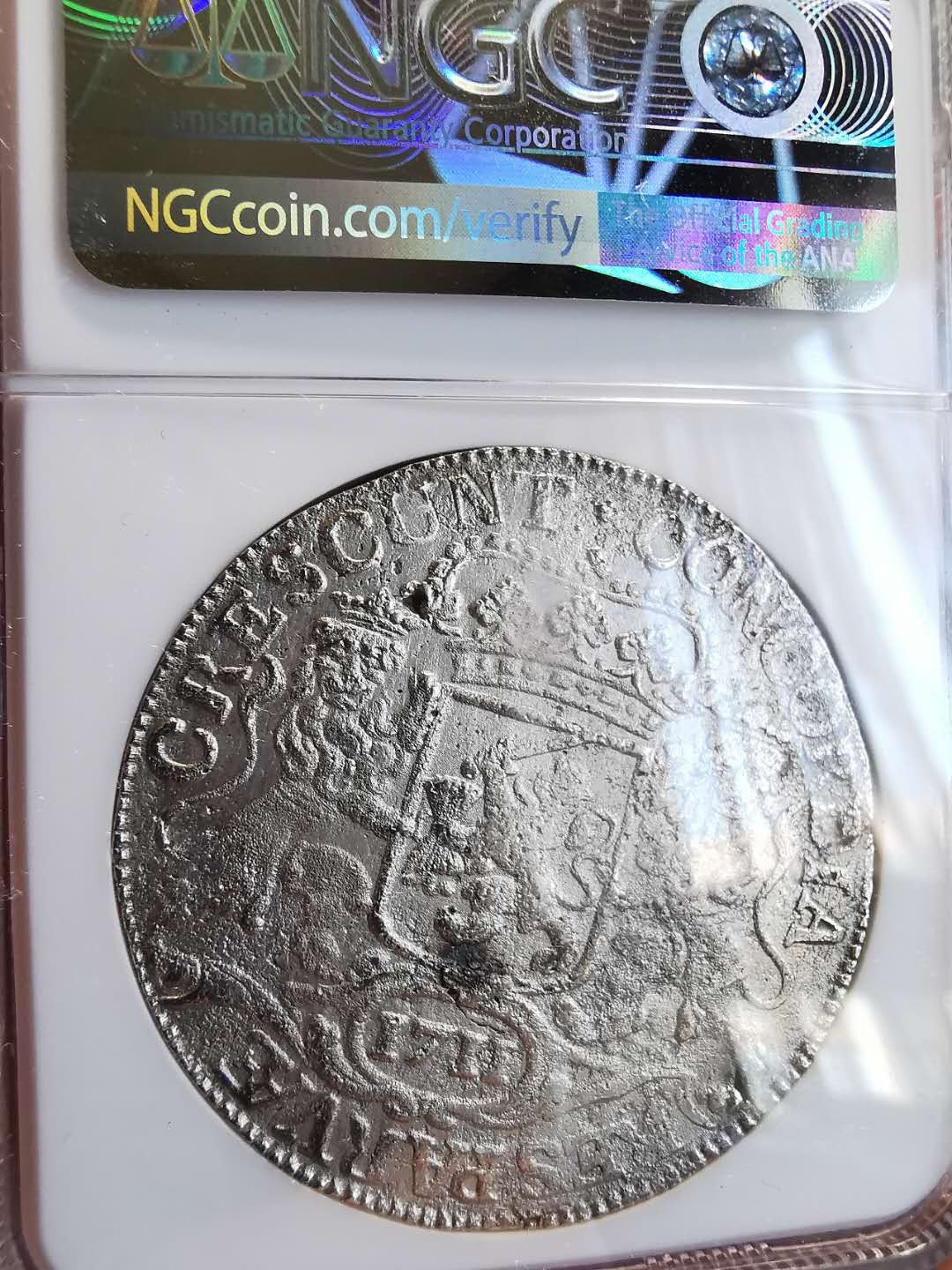 凡希社世界钱币微拍第一百三十六期 1711荷兰大马剑NGC-UNCD沉船币
