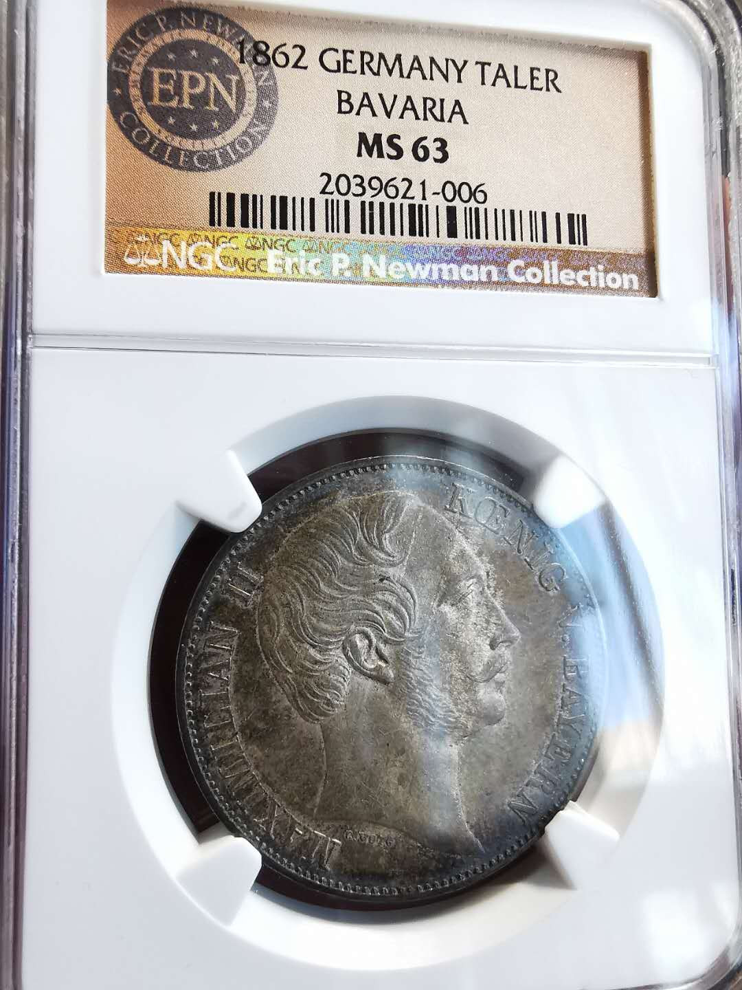 凡希社世界钱币微拍第一百三十六期 1862巴伐利亚双狮泰勒NGC-MS63