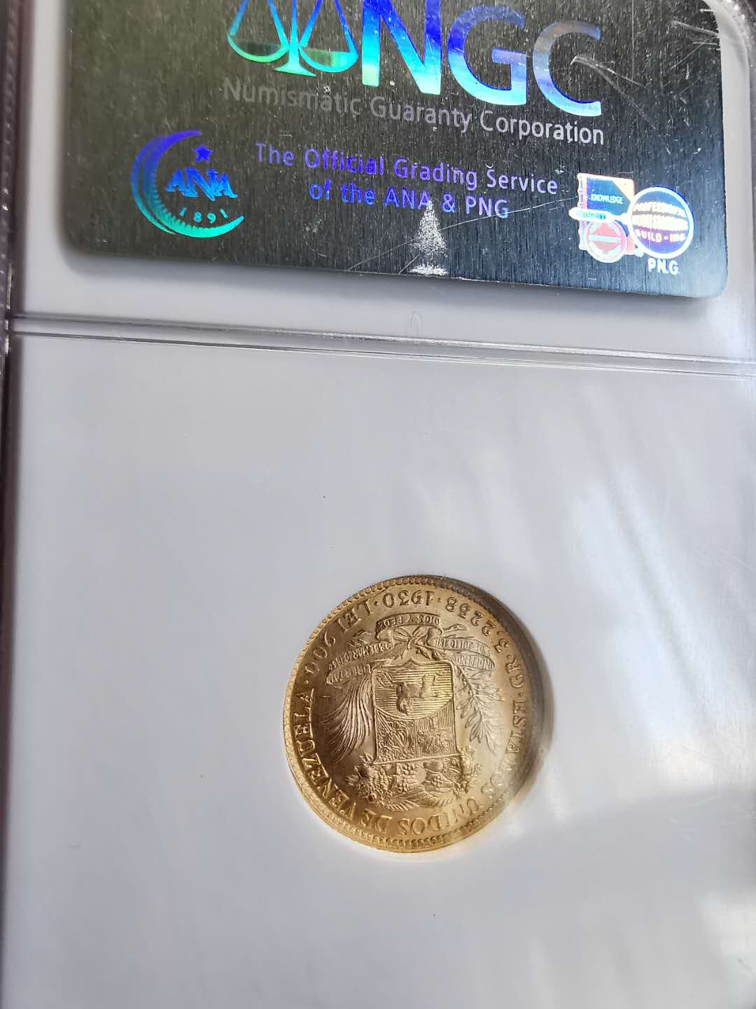 凡希社世界钱币微拍第一百三十六期 荐！1930委内瑞拉10B金币NGC-MS64收藏级！