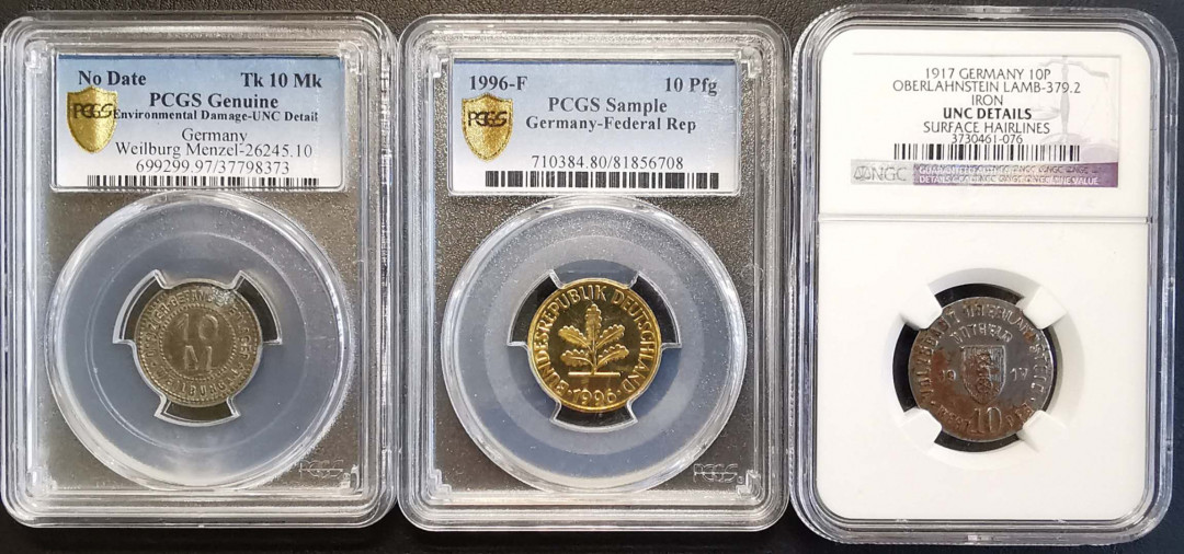 凡希社世界钱币微拍第一百三十六期 德国各时期辅币代用币三枚