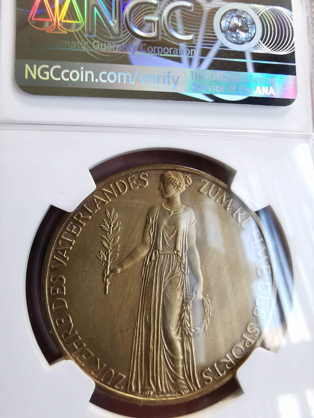 凡希社世界钱币微拍第一百三十六期 1936德国柏林奥运会纪念铜章NGC-UNCD