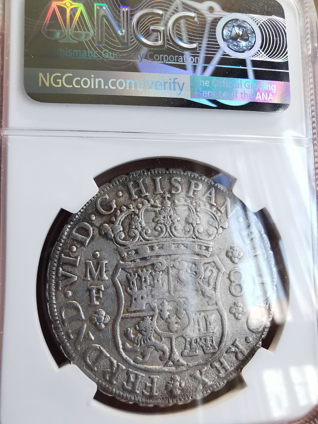 凡希社世界钱币微拍第一百三十六期 1749墨西哥斐迪南六世地球双柱NGC-VFD少见！