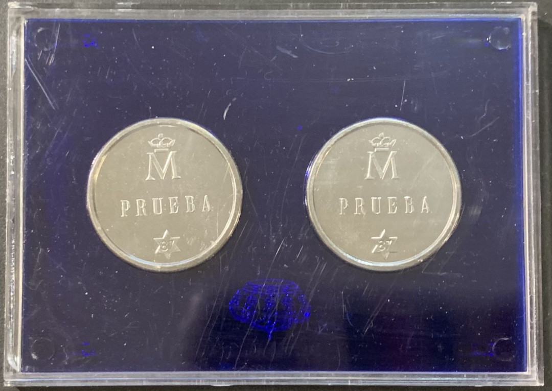 紫瑗钱币——微拍第115期 西班牙 1987年 500比塞塔 样币 2枚一套 原厂盒