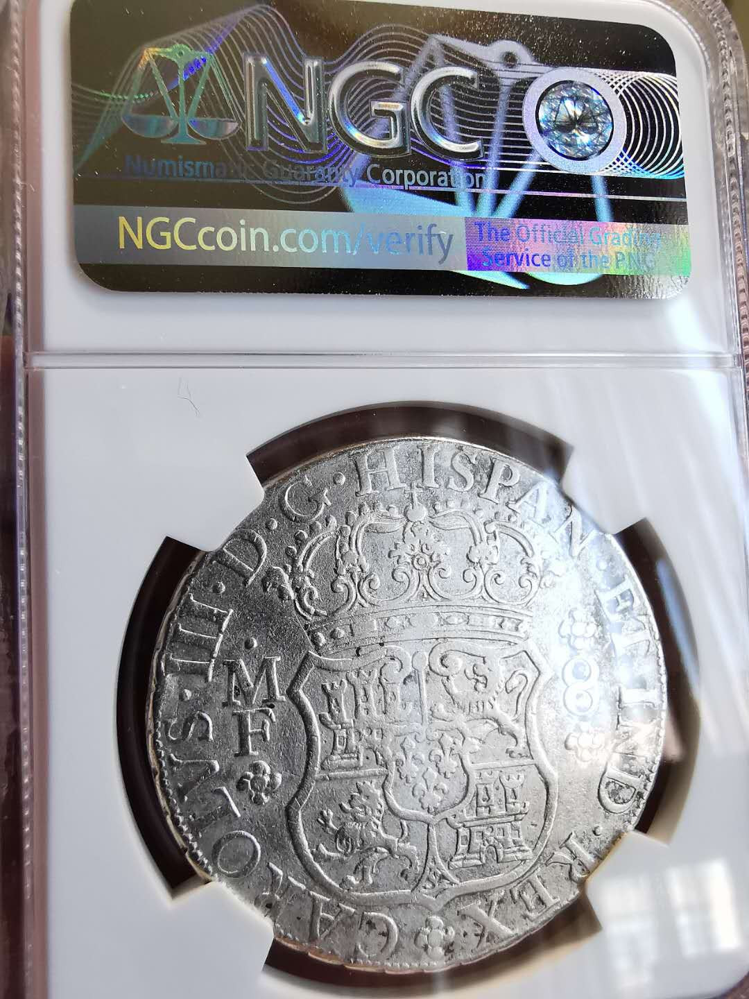 凡希社世界钱币微拍第一百三十六期 1768墨西哥地球双柱NGC-VFD