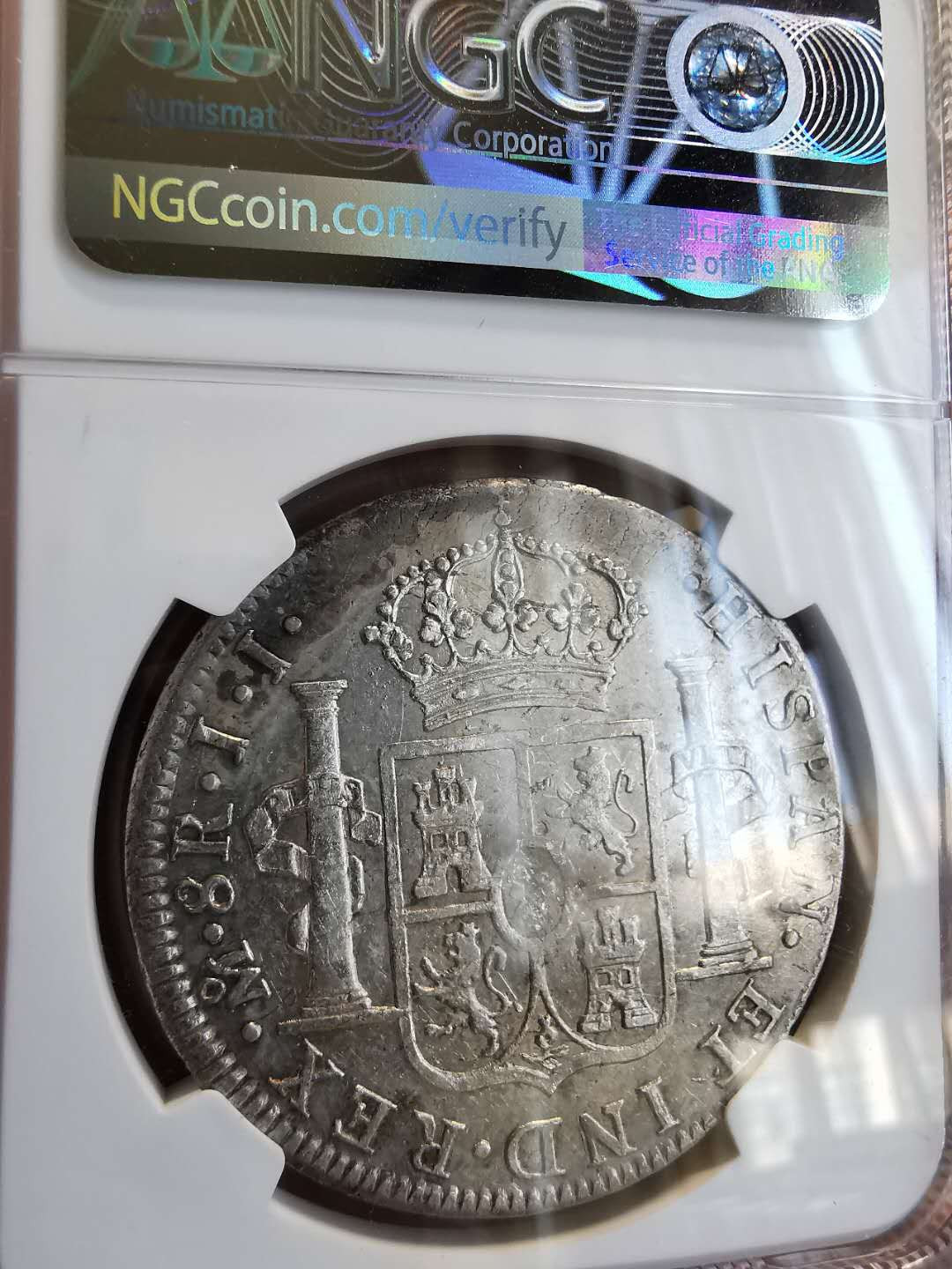 凡希社世界钱币微拍第一百三十六期 1815墨西哥费七双柱NGC-UNCD