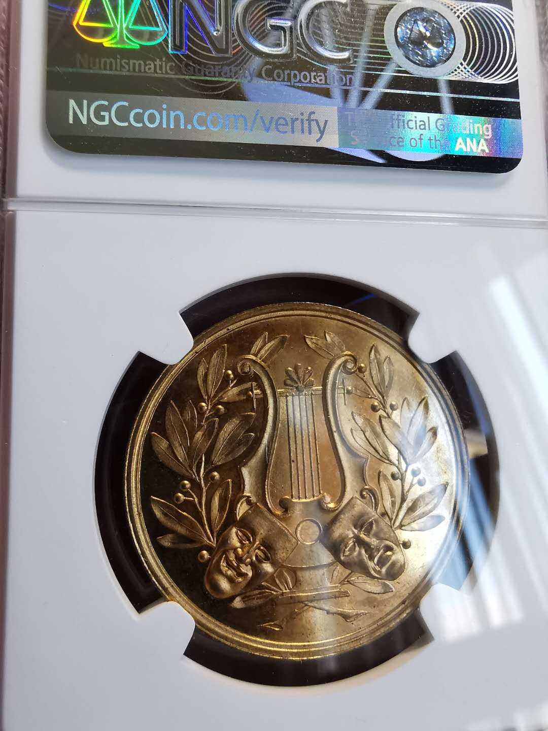 凡希社世界钱币微拍第一百三十六期 1892维也纳音乐会纪念铜章NGC-MS63后铸镀金？