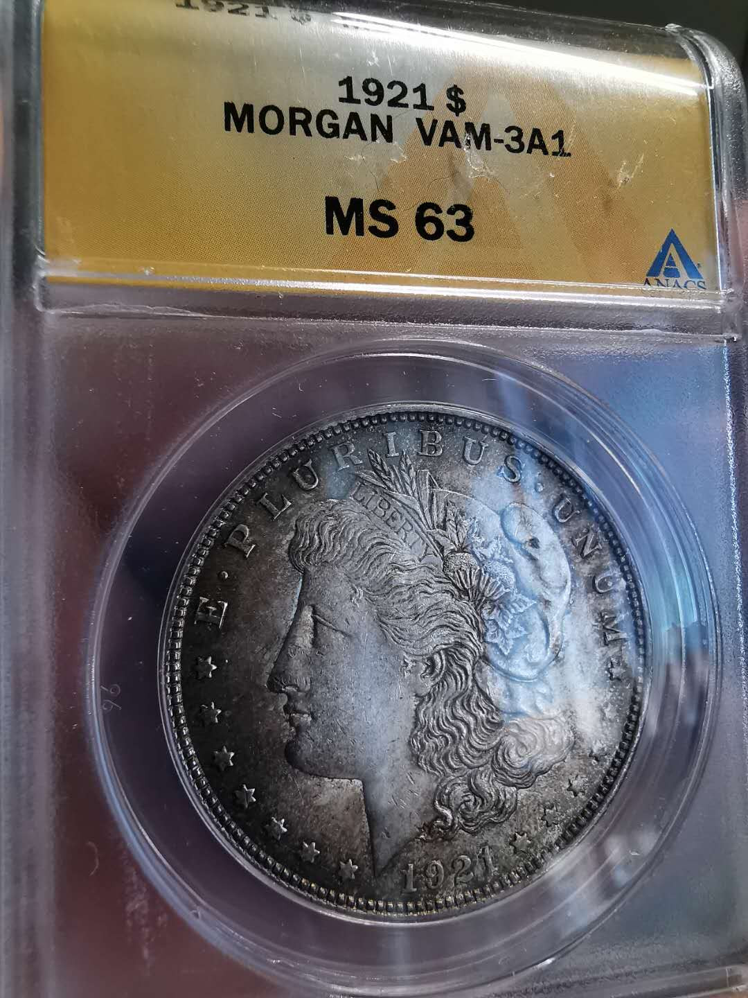 凡希社世界钱币微拍第一百三十六期 1921美国摩根壹圆ANACS-MS63