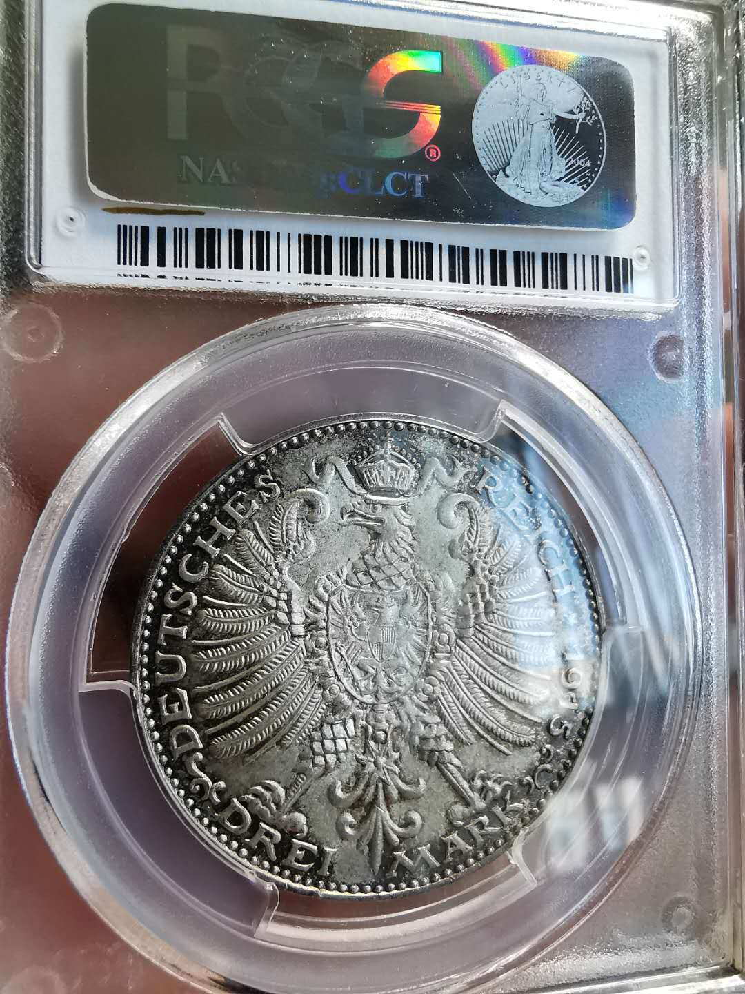 凡希社世界钱币微拍第一百三十六期 1915德国爱森纳赫双头像3马克PCGS-MS64