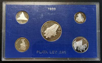 凡希社世界钱币微拍第一百三十六期 - 稀！1989多米尼加传统文化全银精铸PS原封全品！