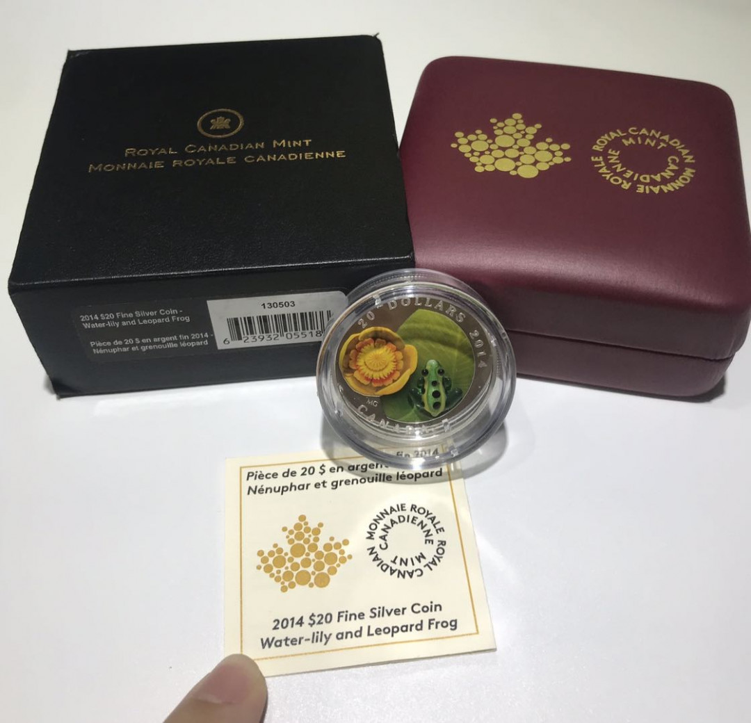 【随心拍&Getcoins】钱币拍卖第七十三期～ 2014年加拿大纪念银币1盎司威尼斯玻璃 动物池塘青蛙