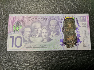 《外钞收藏家》八十九期拍卖 - 加拿大塑料钞 纪念钞 10加元 全新绝品
