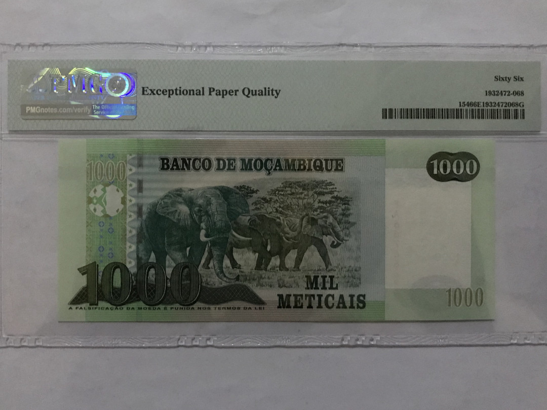 《张总收藏》第二期——群英荟萃 莫桑比克1000 PMG66 最大面值