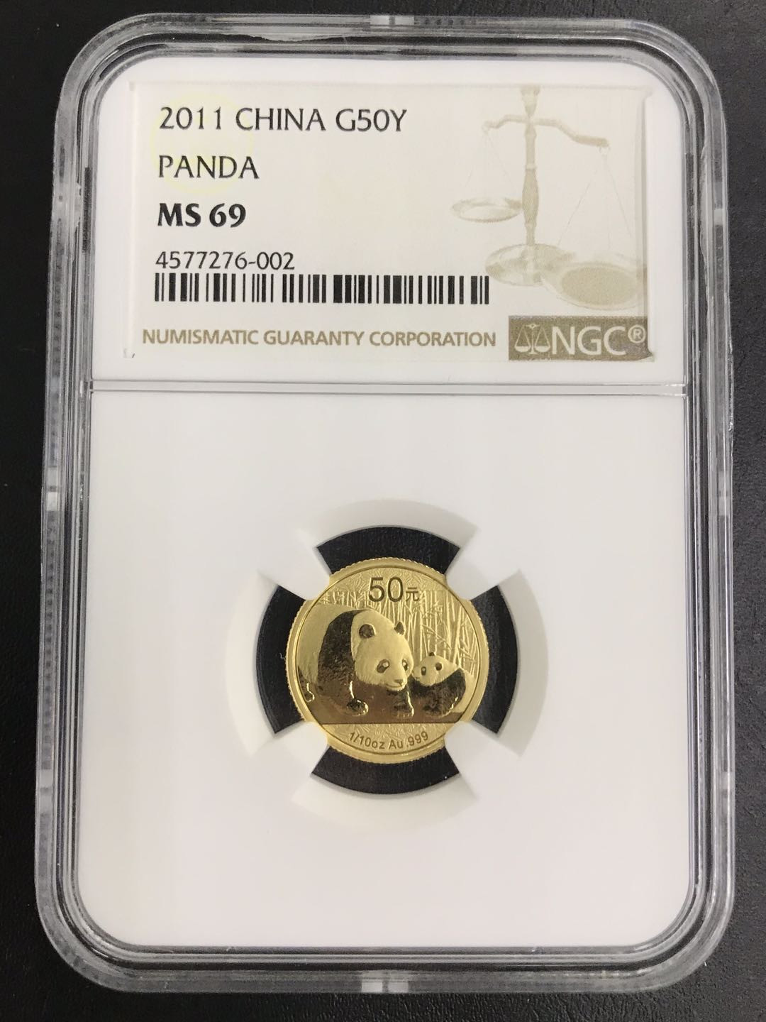 【随心拍&Getcoins】钱币拍卖第七十三期～ 2011年熊猫1/10盎司金币NGC69