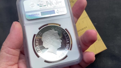 【币观天下】第127期钱币拍卖～ 【澳大利亚】2019地图弧形银币【蓝标ngc69】