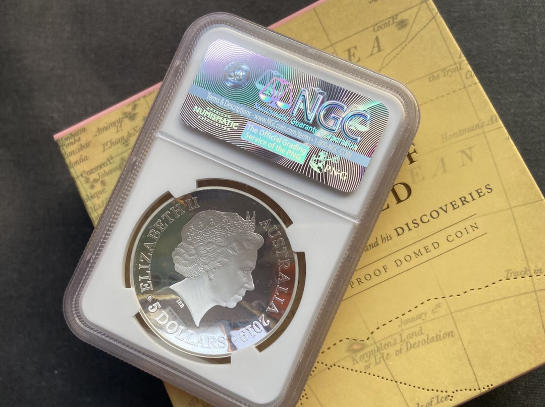 【币观天下】第127期钱币拍卖～ 【澳大利亚】2019地图弧形银币【蓝标ngc69】