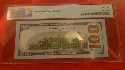 【囧羊收藏】精选微拍第1期~世界钱币场 2017A版美国100美元 顶级靓号18181818 PMG68E高分（已售出勿拍谢啦）