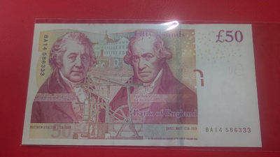 【囧羊收藏】精选微拍第1期~世界钱币场 2010版50英镑 豹子号333 全新UNC